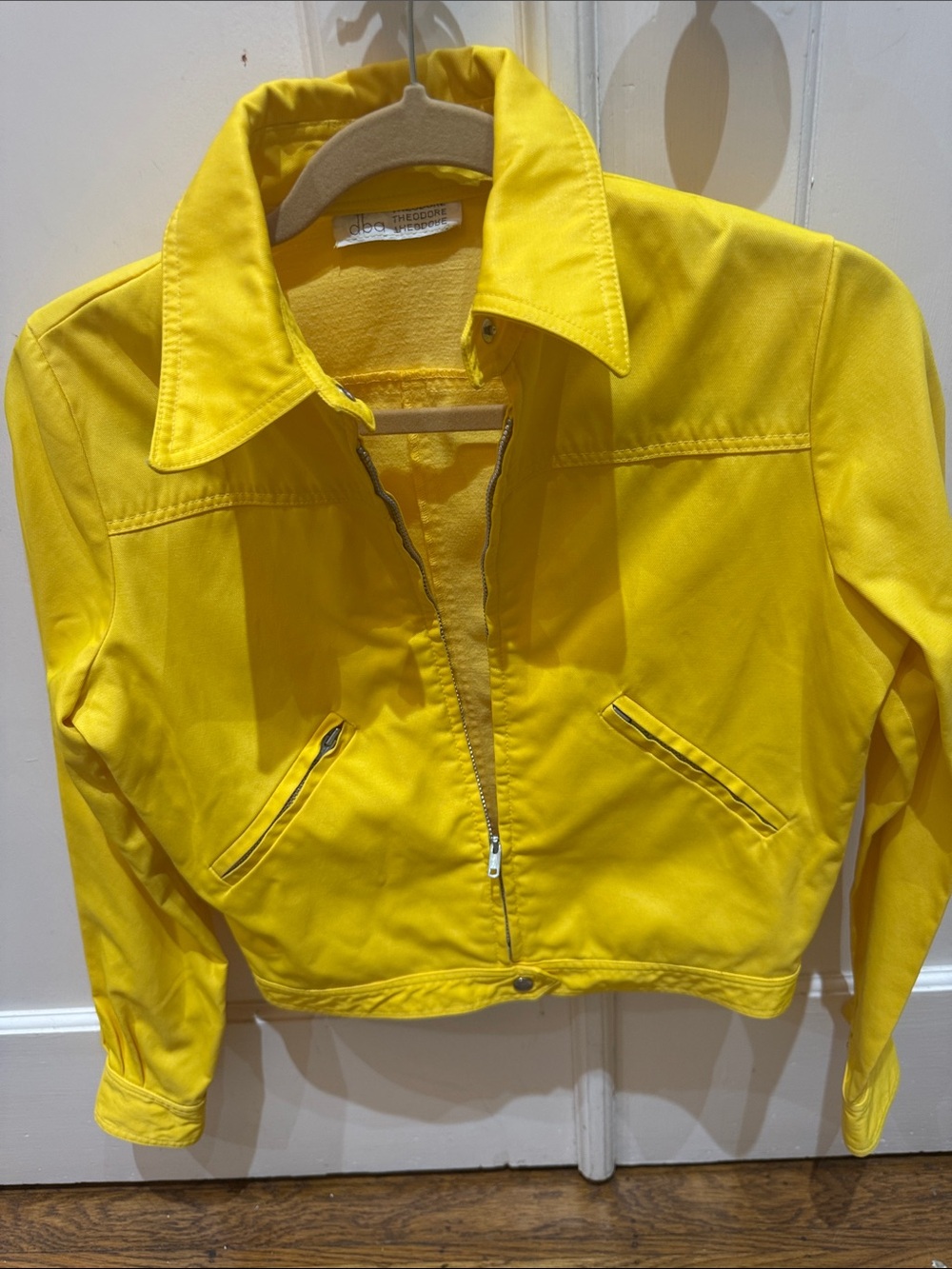 Bright Yellow Women's Bomber Jacket with Zip Pockets